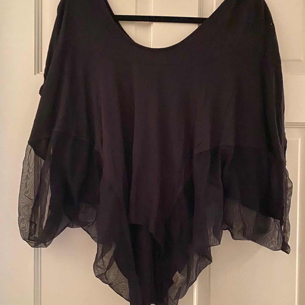Free People black mesh top blouse